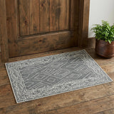 2' X 3' Gray And Ivory Wool Geometric Hand Hooked Area Rug
