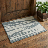2' X 3' Blue And Ivory Wool Abstract Hand Hooked Area Rug