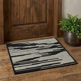 2' X 3' Black And Ivory Wool Abstract Hand Hooked Area Rug