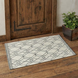 2' X 3' Ivory And Gray Wool Geometric Hand Hooked Area Rug