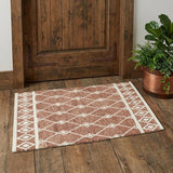2' X 3' Rust And Ivory Wool Argyle Hand Hooked Area Rug