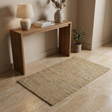 3' X 5' Pink And Brown Jute Striped Flatweave Handmade Area Rug