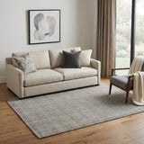 5' X 8' Gray And Light Brown Wool Abstract Hand Woven Area Rug