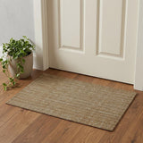 2' X 3' Ivory And Rust Wool Striped Hand Tufted Area Rug