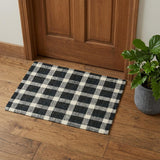 2' X 3' Charcoal And Ivory Wool Plaid Hand Tufted Area Rug