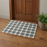 2' X 3' Dark Gray And Ivory Wool Plaid Hand Tufted Area Rug