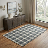 4' X 6' Dark Gray And Ivory Wool Plaid Hand Tufted Area Rug