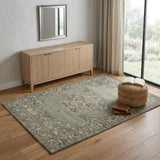 4' X 6' Ivory Brown And Gray Wool Oriental Hand Tufted Area Rug