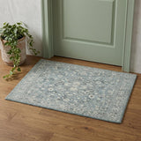 2' X 3' Sky Blue Gray And Ivory Wool Oriental Hand Tufted Area Rug