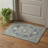 2' X 3' Denim Blue And Ivory Wool Oriental Hand Tufted Area Rug