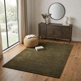 4' X 6' Brown Wool Hand Woven Area Rug