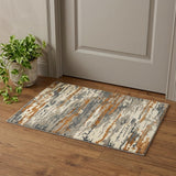 2' X 3' Orange Ivory And Green Wool Abstract Hand Tufted Area Rug