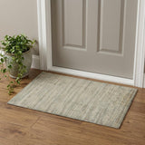 2' X 3' Beige And Brown Wool Striped Hand Woven Area Rug