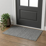 2' X 3' Silver And Blue Wool Striped Hand Woven Area Rug