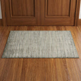 3' X 5' Silver And Gray Wool Striped Hand Woven Area Rug