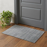 2' X 3' Gray And Blue Wool Striped Hand Woven Area Rug