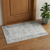2' X 3' Gray Silver And Rust Medallion Area Rug