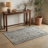 3' X 5' Gray And Charcoal Medallion Area Rug