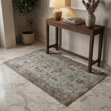 3' X 5' Gray Rust And Brown Medallion Area Rug