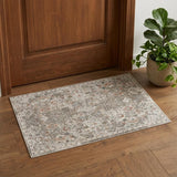 2' X 3' Gray Ivory And Brown Medallion Area Rug