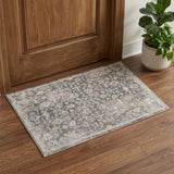 2' X 3' Dark Gray Ivory And Brown Medallion Area Rug