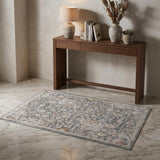 3' X 5' Dark Gray Ivory And Brown Medallion Area Rug