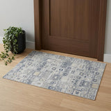 2' X 3' Ivory Black And Gold Ikat Area Rug