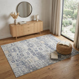 4' X 6' Ivory Black And Gold Ikat Area Rug
