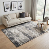 5' X 8' Gray And Ivory Abstract Area Rug