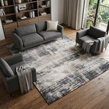 8' X 10' Gray And Ivory Abstract Area Rug