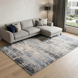 8' X 10' Blue Gray And Ivory Abstract Area Rug