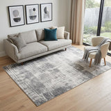 5' X 8' Cream And Gray Abstract Area Rug
