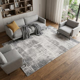 8' X 10' Cream And Gray Abstract Area Rug
