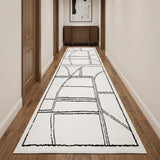 3' X 10' Ivory And Black Moroccan Runner Rug