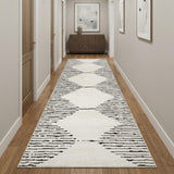 3' X 10' Ivory And Black Moroccan Runner Rug
