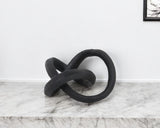 6" Black Cast Iron Modern Abstract Infinity Knot Tabletop Sculpture