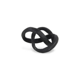 6" Black Cast Iron Modern Abstract Infinity Knot Tabletop Sculpture