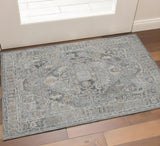 2' X 3' Gray And Brown Wool Oriental Hand Tufted Area Rug