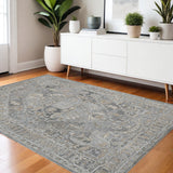 4' X 6' Gray And Brown Wool Oriental Hand Tufted Area Rug