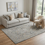 5' X 7' Gray And Brown Wool Oriental Hand Tufted Area Rug