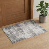 2' X 3' Cream And Gray Abstract Area Rug