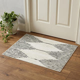 2' X 3' Ivory And Black Geometric Area Rug