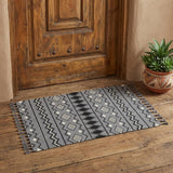 2' X 3' Black Gray And White Wool Geometric Handmade Area Rug With Fringe