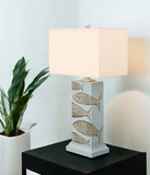 Set of Two 28" Blue Table Lamp With White Cone Shade
