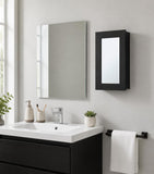 15" Black Wood Floating Bathroom Vanity