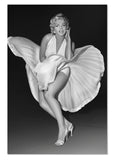 White Dress of Marilyn Monroe Gold Framed Wall Art