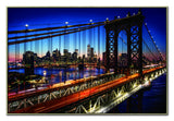 Evening on the Manhattan Bridge Gold Framed Wall Art