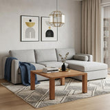 32" Natural Aluminum Square Coffee Table