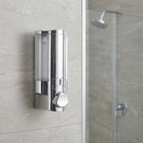 Silver Heavy Duty Plastic Wall Mount Soap Dispenser