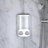 Gray Heavy Duty Plastic Two Chamber Wall Mount Soap Dispenser